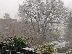 Balkon im Winter